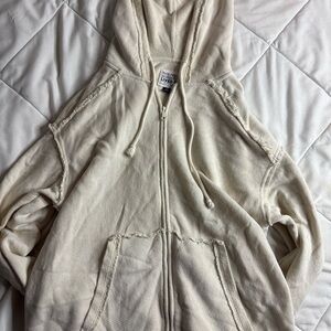 American Eagle Outfitters Cream Hoodie